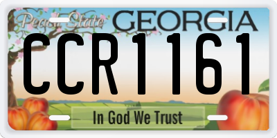 GA license plate CCR1161