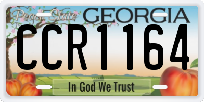 GA license plate CCR1164