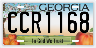 GA license plate CCR1168