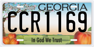 GA license plate CCR1169