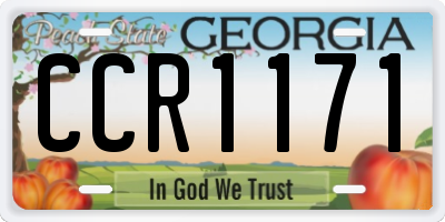 GA license plate CCR1171