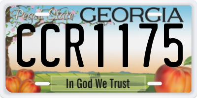 GA license plate CCR1175