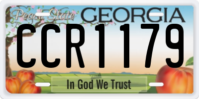GA license plate CCR1179