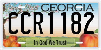 GA license plate CCR1182