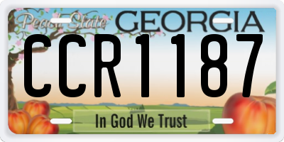 GA license plate CCR1187