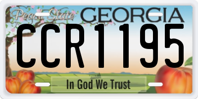 GA license plate CCR1195