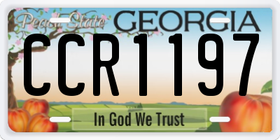 GA license plate CCR1197