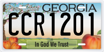 GA license plate CCR1201