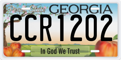 GA license plate CCR1202