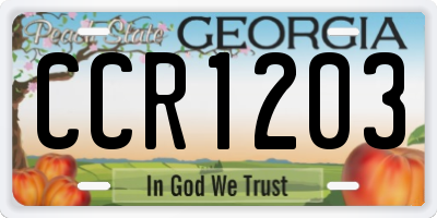 GA license plate CCR1203