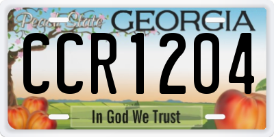 GA license plate CCR1204