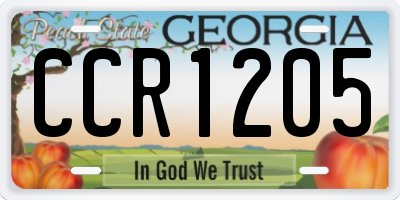GA license plate CCR1205