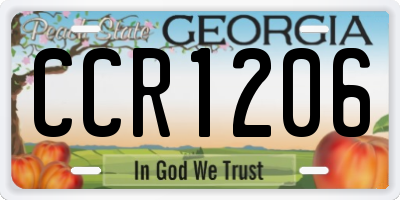 GA license plate CCR1206