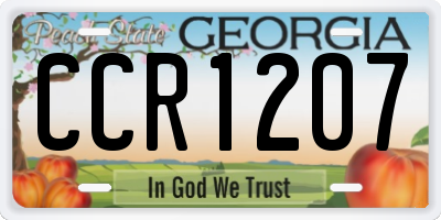 GA license plate CCR1207