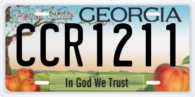 GA license plate CCR1211