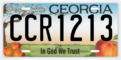 GA license plate CCR1213