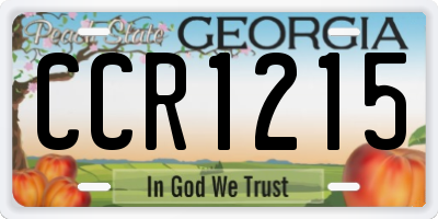 GA license plate CCR1215