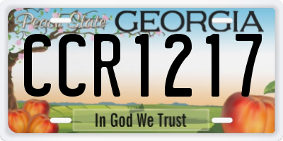 GA license plate CCR1217