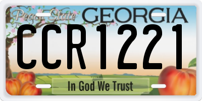 GA license plate CCR1221