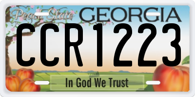 GA license plate CCR1223