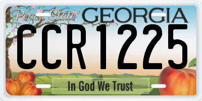 GA license plate CCR1225