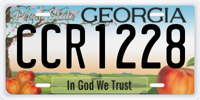 GA license plate CCR1228