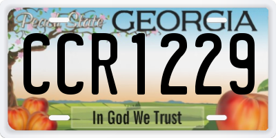 GA license plate CCR1229