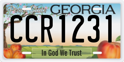 GA license plate CCR1231
