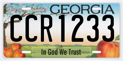 GA license plate CCR1233