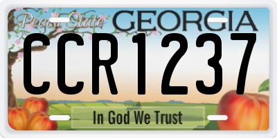 GA license plate CCR1237