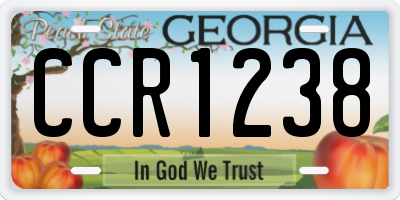 GA license plate CCR1238