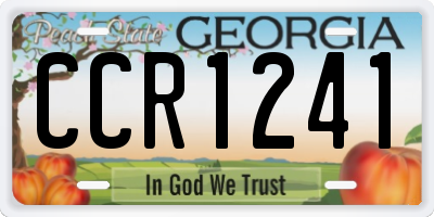 GA license plate CCR1241