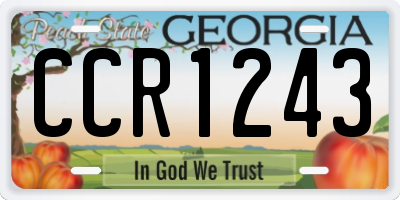 GA license plate CCR1243