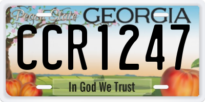 GA license plate CCR1247