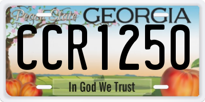 GA license plate CCR1250