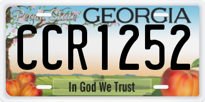 GA license plate CCR1252