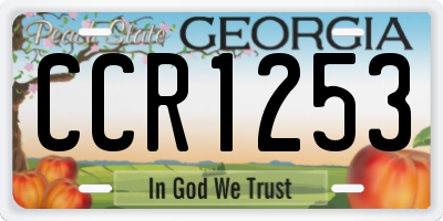 GA license plate CCR1253