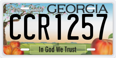 GA license plate CCR1257
