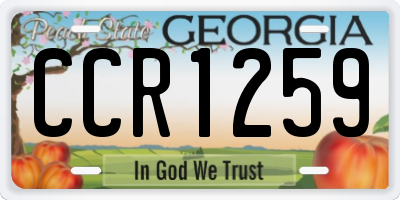 GA license plate CCR1259
