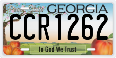 GA license plate CCR1262