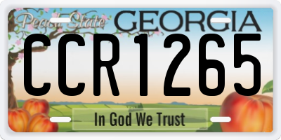 GA license plate CCR1265