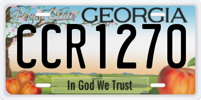 GA license plate CCR1270