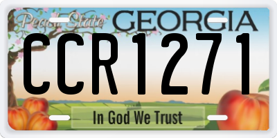 GA license plate CCR1271