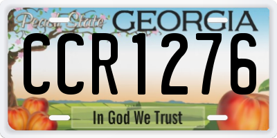 GA license plate CCR1276