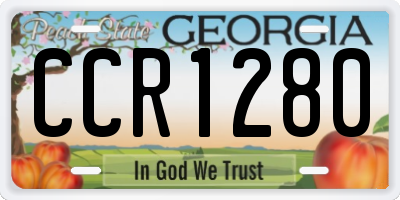 GA license plate CCR1280