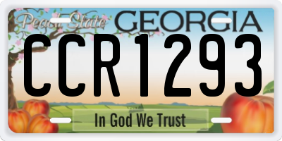 GA license plate CCR1293