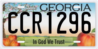 GA license plate CCR1296