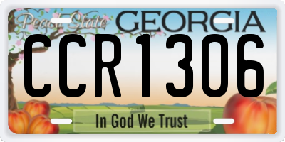 GA license plate CCR1306