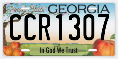 GA license plate CCR1307