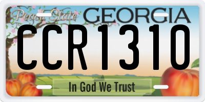 GA license plate CCR1310